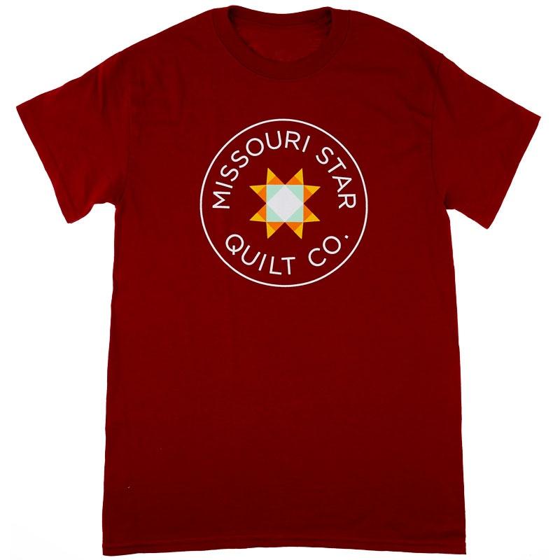 Star in Circle Logo - Missouri Star Circle Logo Round Neck Cardinal Red T Shirt
