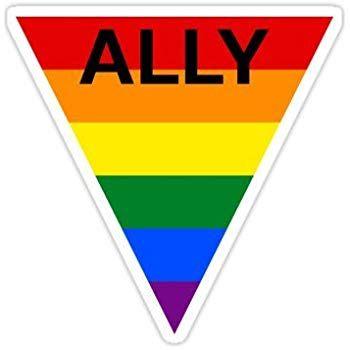 LGBT Triangle Logo - LGBT Ally Rainbow Triangle Graphic Bumper