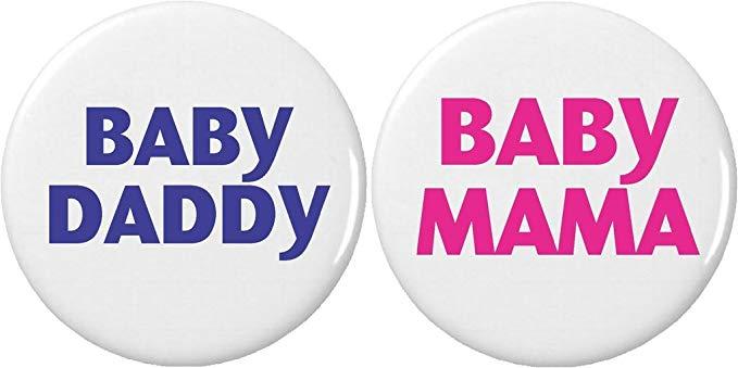 Baby Daddy Logo - Amazon.com: Set 2 Baby Daddy / Mama Pinback Buttons Pins Father ...
