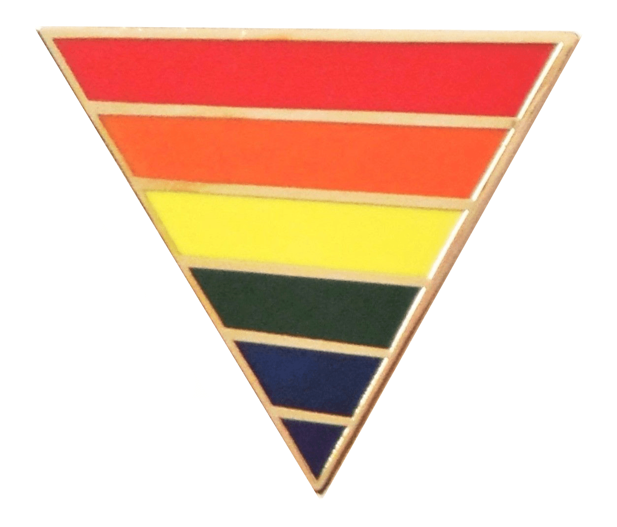 LGBT Triangle Logo - Rainbow LGBT Gay Pride Triangle Gold Plated Pin Badge