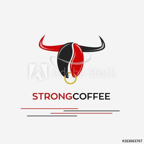 Cool Buffalo Logo - Creative design coffee logo vector illustration. Coffee bean as a ...