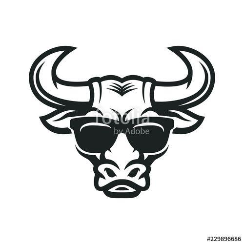 Cool Buffalo Logo - Bull head in sunglasses mascot. Cool Buffalo
