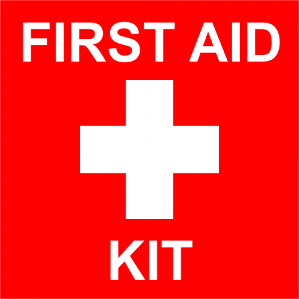 First Aid Logo - First Aid Kit with Medical Symbol Engraved Sign x 6