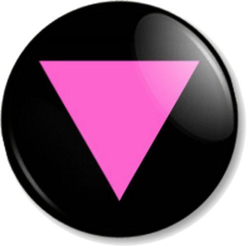 LGBT Triangle Logo - Pink Triangle 25mm Pin Button Badge Gay Rights Pride LGBTQ Out and ...