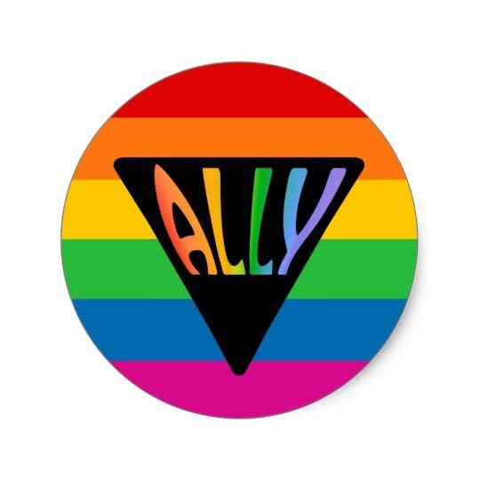LGBT Triangle Logo - Gay Ally Triangle Classic Round Sticker | Zazzle.com