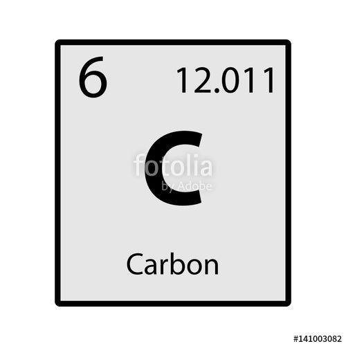 Carbon Element Logo - Carbon periodic table element gray icon on white background vector ...