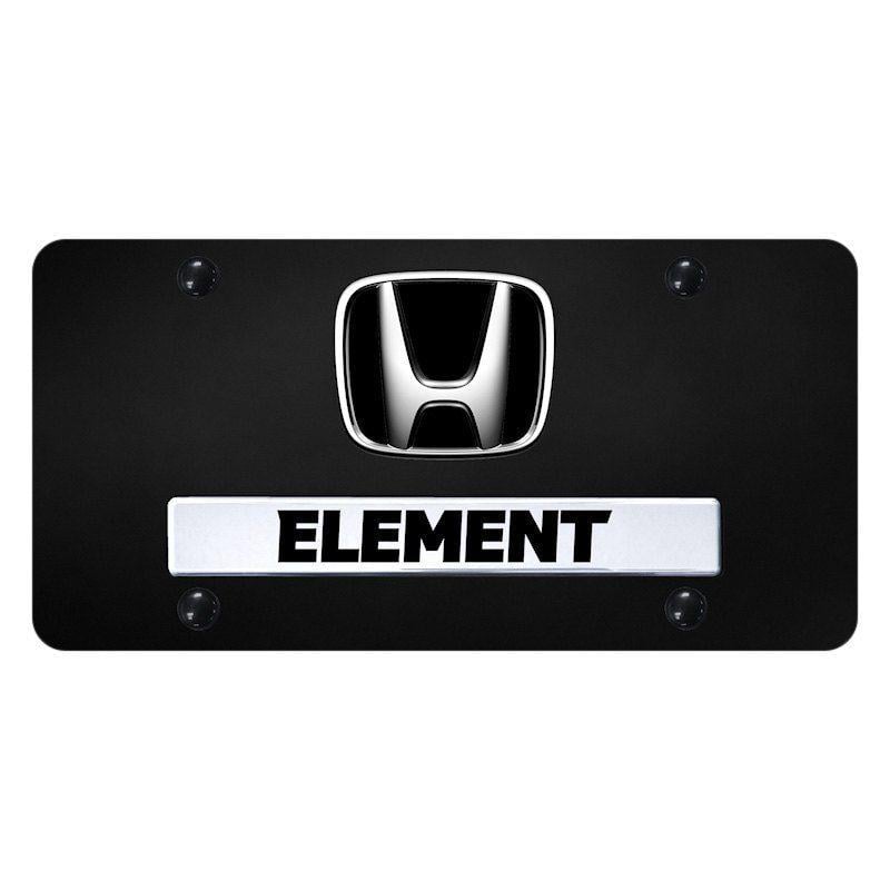 Carbon Element Logo - Autogold® D.ELE.CB - Black License Plate with 3D Chrome Element Logo ...