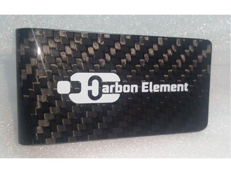 Carbon Element Logo - Signature Carbon Fiber Money Clip – black twill with GLOSS finish ...