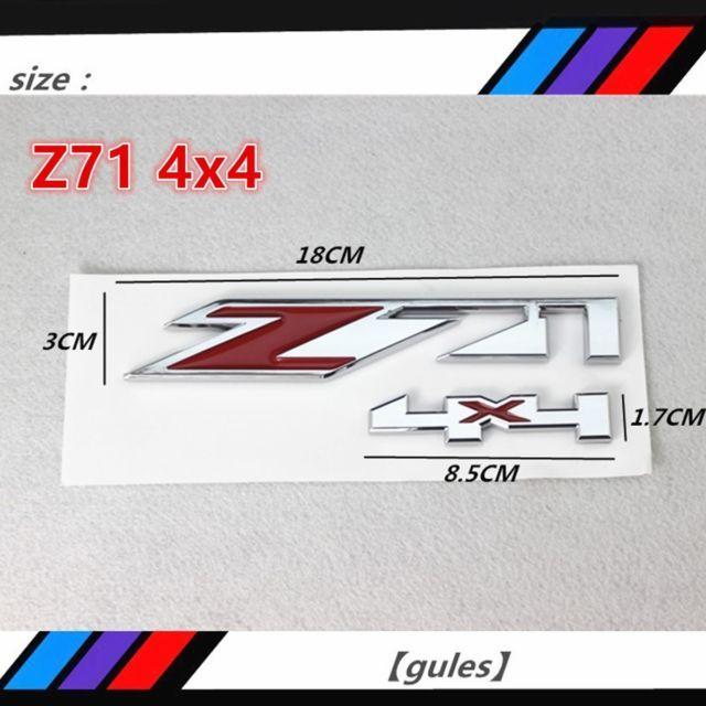 GMC Z71 Logo - 1x Chrome Red Z71 4x4 Emblems Decal Sticker for GMC Chevy Silverado