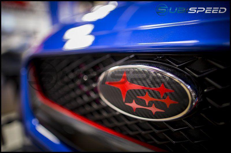 Red Subaru Logo - Front and Rear Emblem Overlays - 2015+ WRX / 2015+ STI