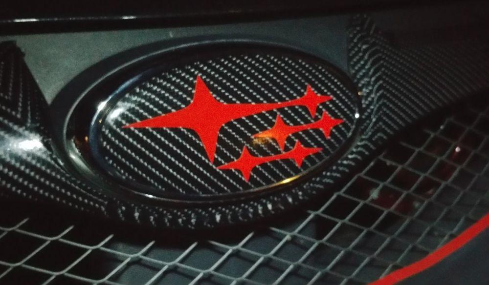 Red Subaru Logo - 2012 - 2018 Subaru Forester REFLECTIVE RED Carbon Fiber Emblem ...