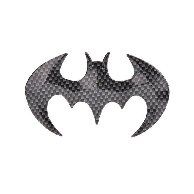 Cool Bat Logo - Black Cool Bat Man 3d Carbon Fiber Flying Bat Badge Sticker Car Logo ...