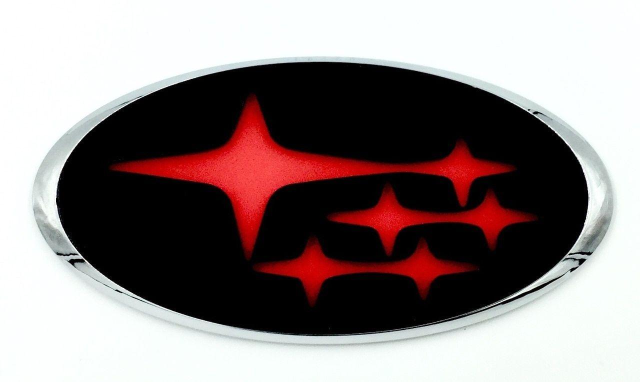 Red Subaru Logo - Subaru stars rear trunk hood grill custom color badge logo emblem