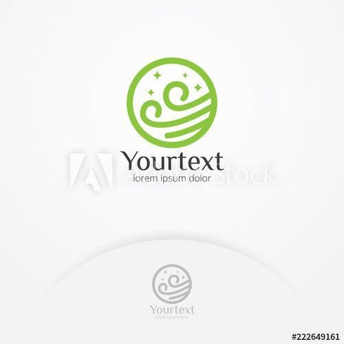 Carbon Element Logo - Wind energy logo design. Vector logo of renewable energy in a circle ...