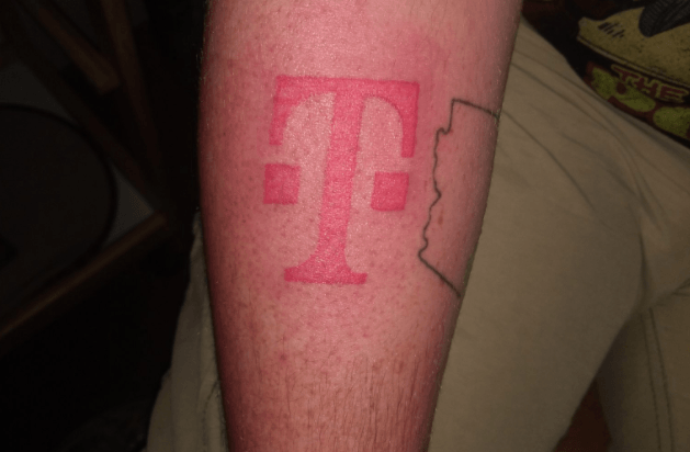 T- Mobile Logo - Nice tattoo!!' John Legere says after man gets T-Mobile logo on his ...