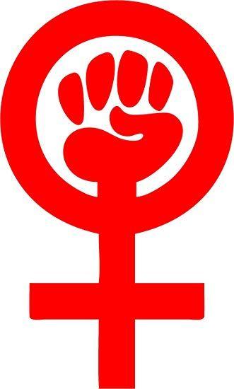 Red Fist Logo - Amazon.com: FEMINIST WOMAN SYMBOL LOGO WITH CLENCHED FIST DECAL ...