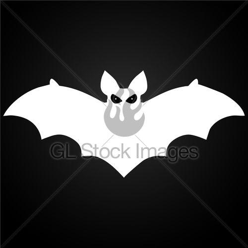 Flying Bat Logo - Halloween Flying White Bat · GL Stock Images