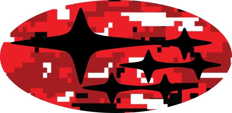 Red Subaru Logo - Camo (Red Digital) Subaru Emblem Overlay Decal Set – Orsini Vinyl ...
