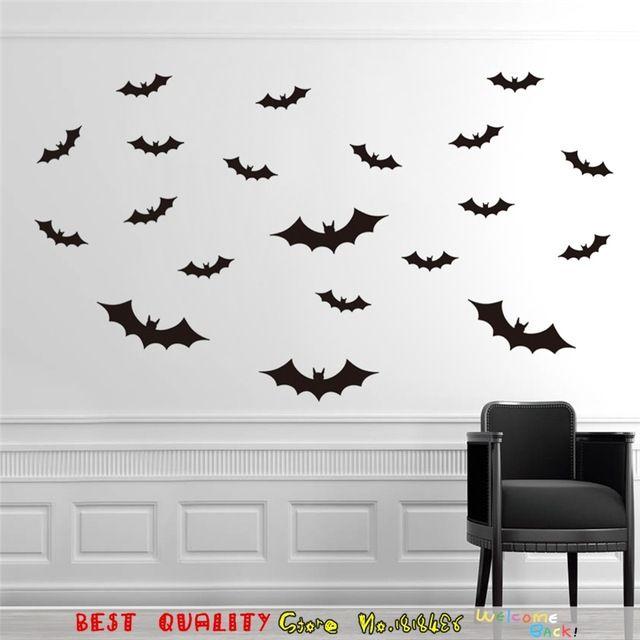 Flying Bat Logo - US $1.84 |20pcs Flying Bats Batman Logo Wall Stickers Kids Room Decoration  Children Gifts Wall Car Decals Waterproof Wallpaper Home Decor-in Wall ...