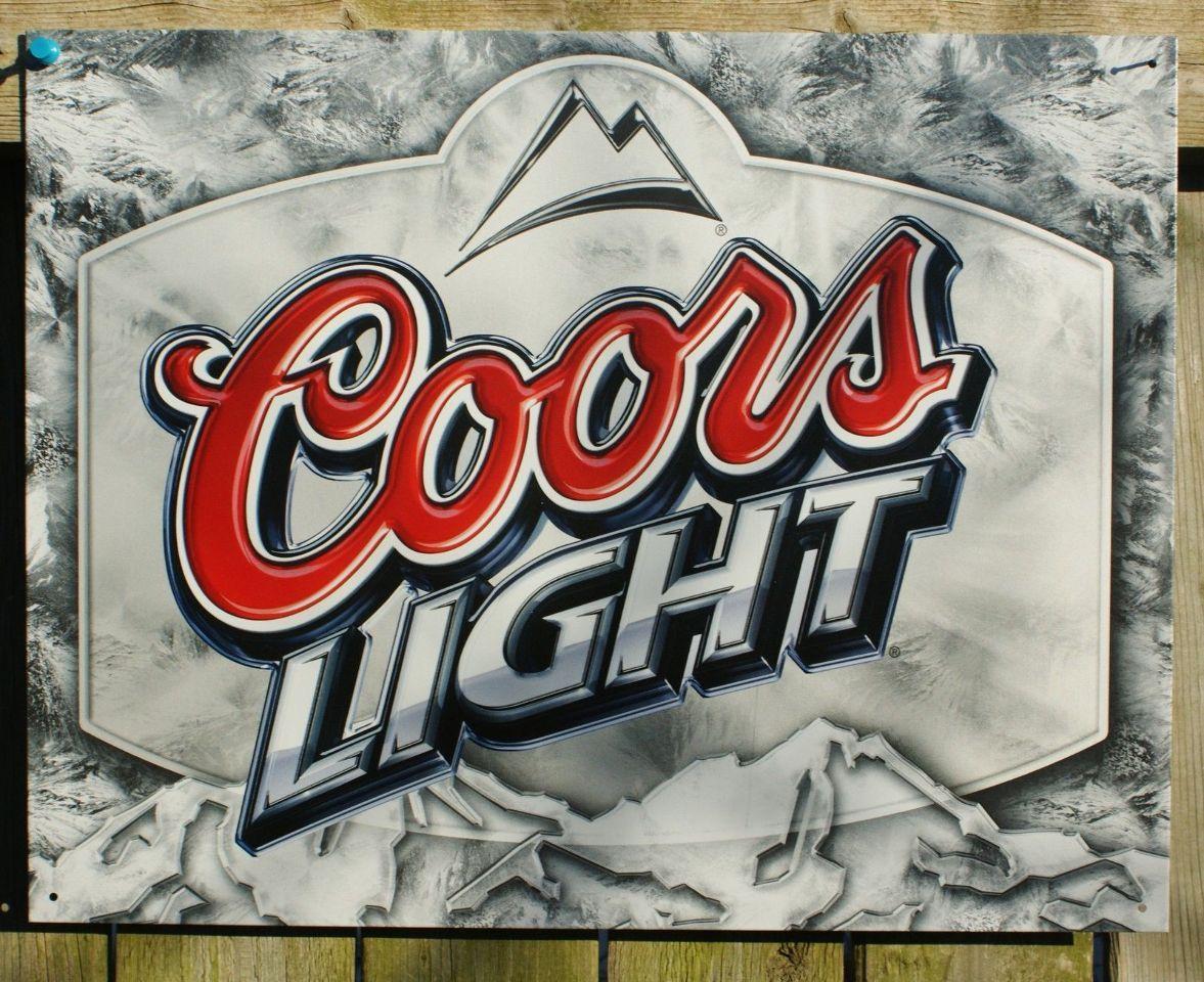 Old Coors Light Logo - Coors Light label Tin metal Sign Garage Rockies Bar Beer Alcohol ...