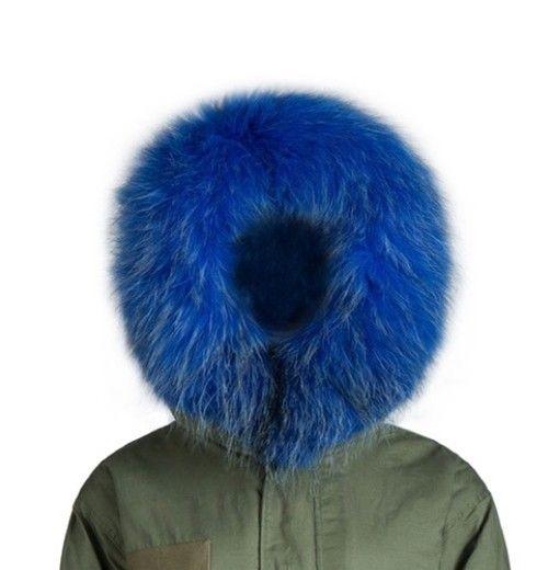 Blue Raccoon Logo - Blue Raccoon Fur Collar Attatchable Hood