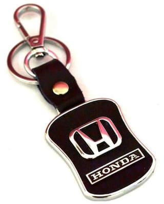 Black Car Logo - Buy Aai Honda Leather Black Car Logo Keychain Online at Low Prices
