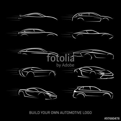 Black Car Logo - Car logotypes Silhouette - car service and repair, vector set. Car ...