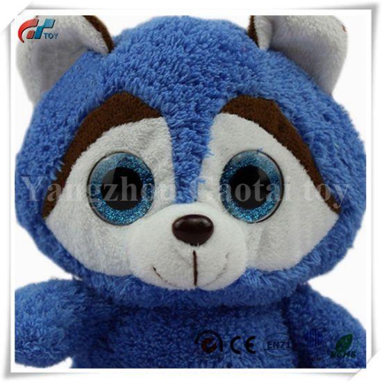 Blue Raccoon Logo - China Cute New Big Eyes Pink and Blue Raccoon Animal Plush Stuffed ...