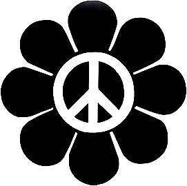 Hippie Flower Logo - PEACE sign emblem Daisy Flower Hippy VW Decal Sticker PICK Your
