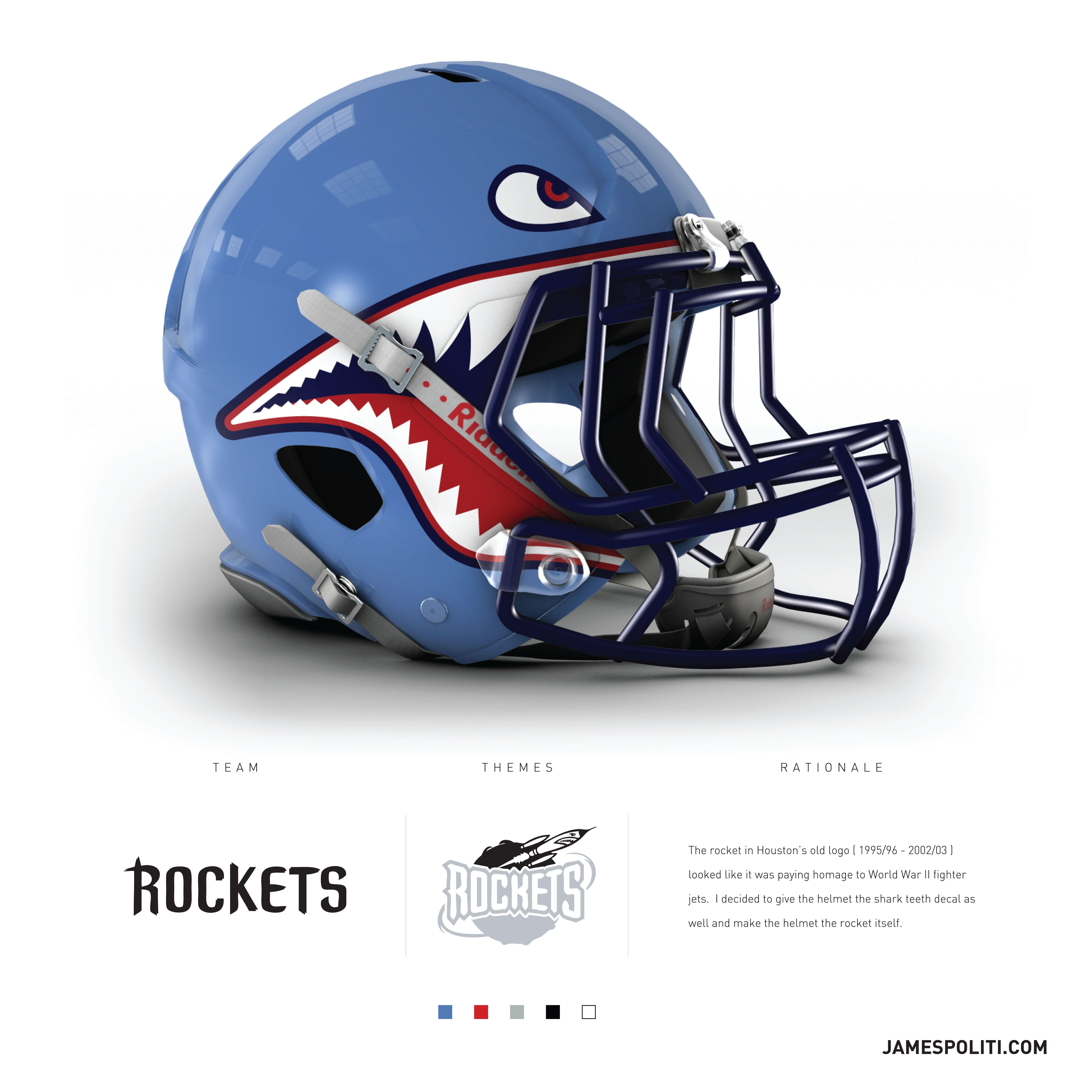 Cool Rockets Logo - What would it look like if NBA teams used football helmets? These