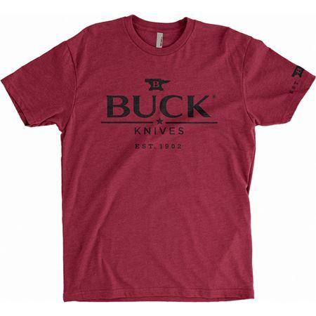 Country USA Logo - Buck Knives 11713 Large T Shirt Vintage Star Red with Buck Logo