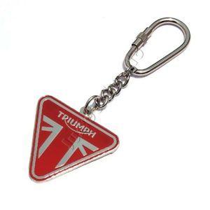 Red Key Logo - TRIUMPH Motorcycle Logo Brass Chrome Red Key chain With Chrome Key ...