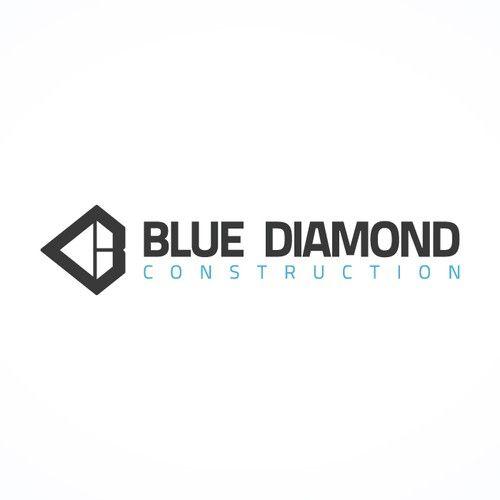 White and Blue Diamond Construction Logo - logo for Blue Diamond Construction. Logo design contest