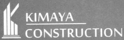 White and Blue Diamond Construction Logo - Kimaya Construction Builders / Developers