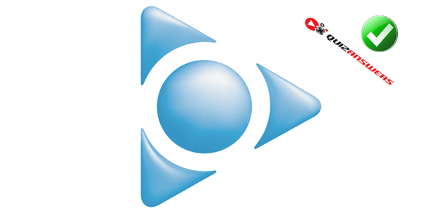 White Blue Circle with Triangle Logo - Blue and white triangle Logos