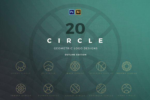 Circle Outline Logo - Circle geometric logos Logo Templates Creative Market