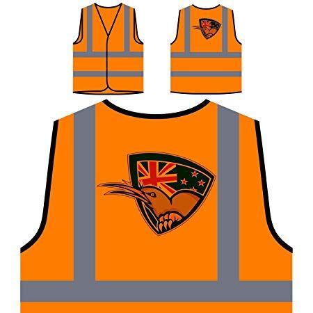 Orange Kiwi Bird Logo - Kiwi Bird New Zeland Personalized Hi Visibility Orange Safety Jacket ...