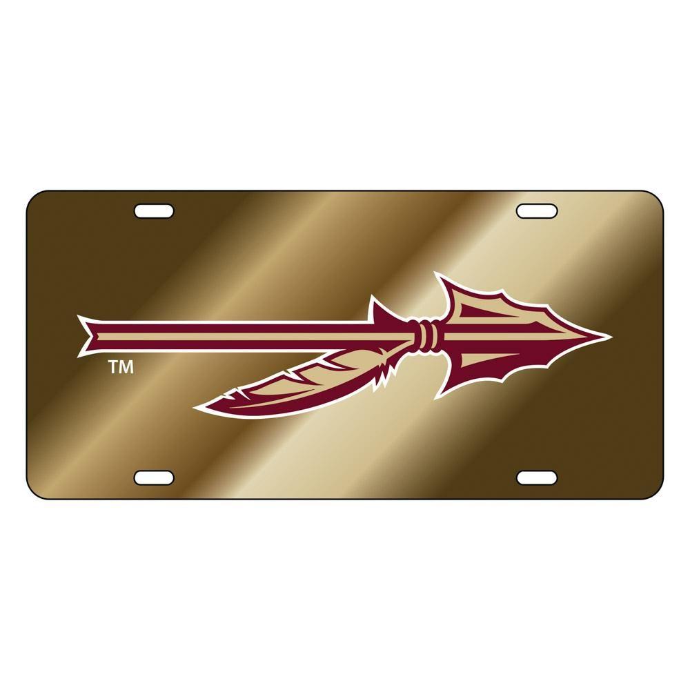 Florida State Spear Logo - Florida State Spear Logo License Plate (Gold)