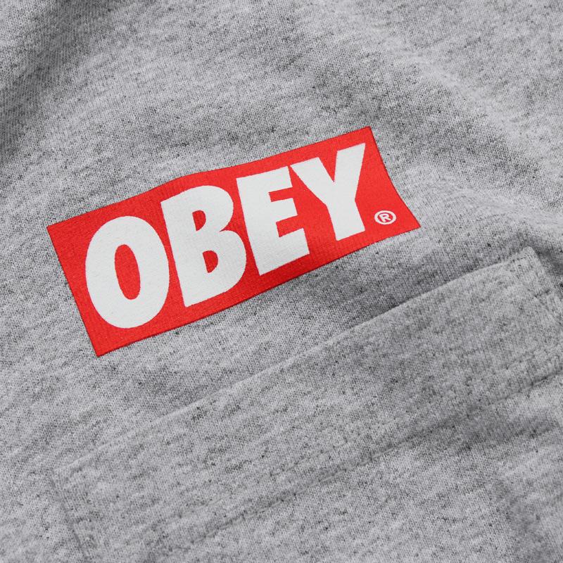Gray Bar Logo - Obey Bar Logo Pocket T Shirt In Gray For Men