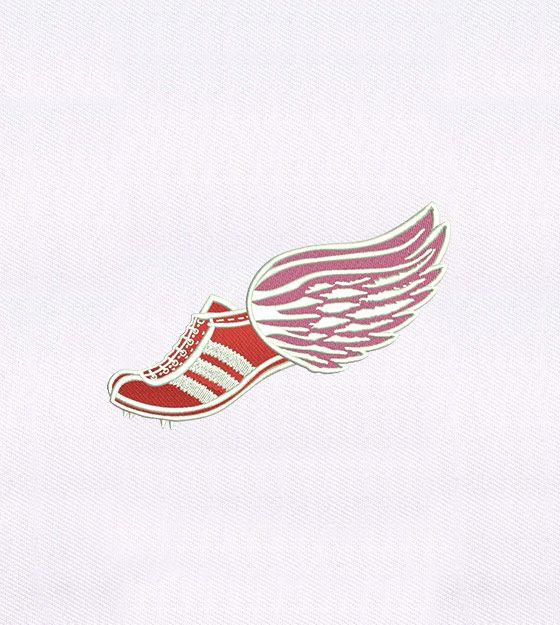 Red Flying Shoe Logo - Winged High Flying Red Shoe Embroidery Design | EMBMall
