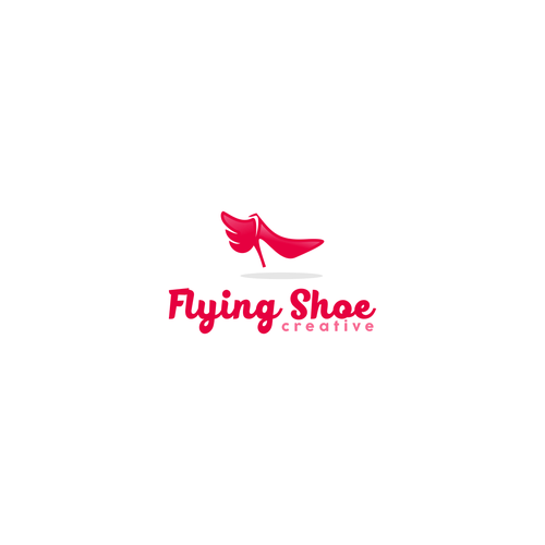 Red Flying Shoe Logo - Logo of Shoe (boot, sneaker, etc) with Wings for digital marketing ...