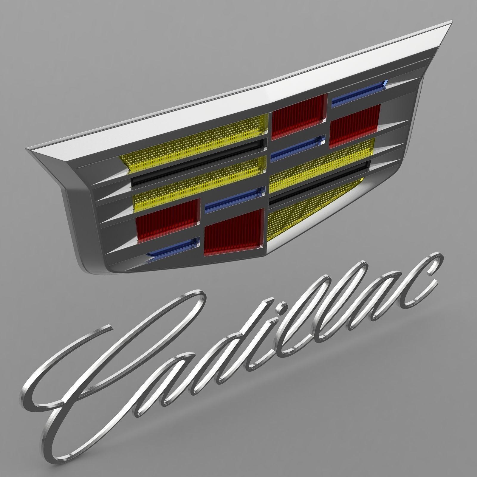 3D Cadillac Logo - cadillac logo 2 3D | CGTrader