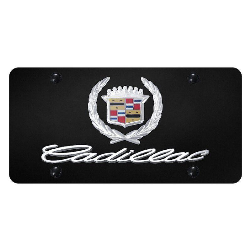 3D Cadillac Logo - Autogold® - License Plate with 3D Cadillac Logo and Emblem