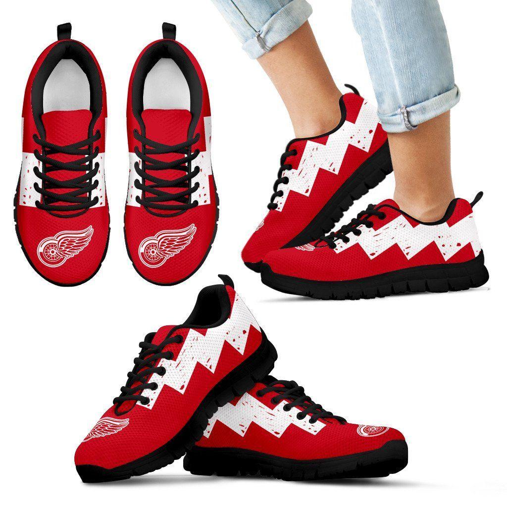 Red Flying Shoe Logo - Dragon Flying Fancy Detroit Red Wings Logo Sneakers – Best Funny ...
