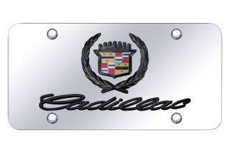 3D Cadillac Logo - Autogold® D.CAD.PC - Chrome License Plate with 3D Black Pearl ...