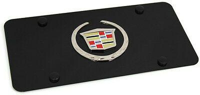 3D Cadillac Logo - CADILLAC LOGO FRONT License Plate Frame Black Stainless Steel 3D ...