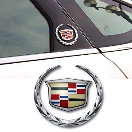 3D Cadillac Logo - Amazon.com: 1pcs 3D Cadillac Emblem, Metal Labeling for Escalade ATS ...