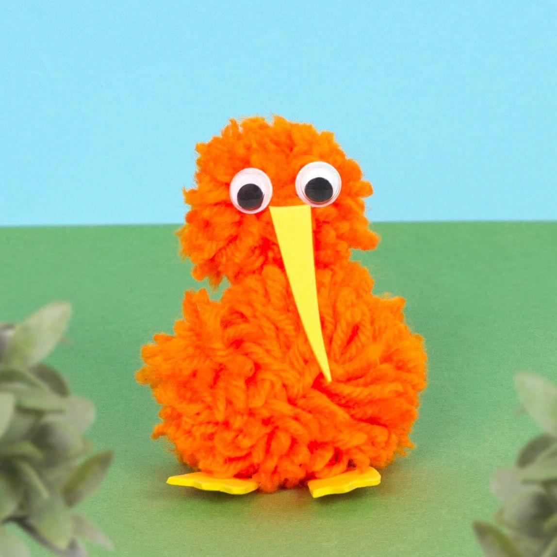 Orange Kiwi Bird Logo - Pom Pom Kiwi. Free Craft Ideas