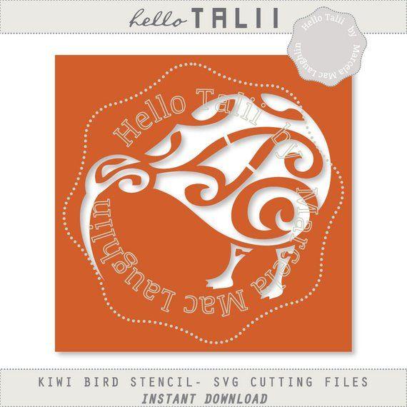 Orange Kiwi Bird Logo - Kiwi Bird Stencil SVG cutting files DIY digital stencil