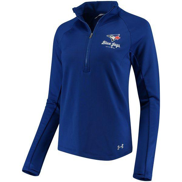 Toronto Blue Jays Team Logo - Women's Toronto Blue Jays Under Armour Royal Team Logo Half-Zip ...